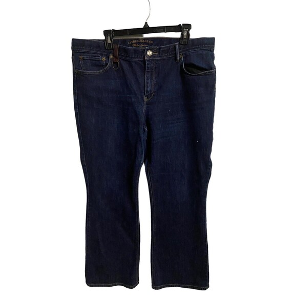 Lauren Jeans Co Womens Plus 16 Blue Dark Wash Stretch Denim Flap Pockets Bootcut - Picture 7 of 12